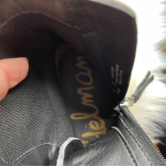 sam Edelman Pebble Leather Resnie High Top Combat Boots 7 - Picture 8 of 8